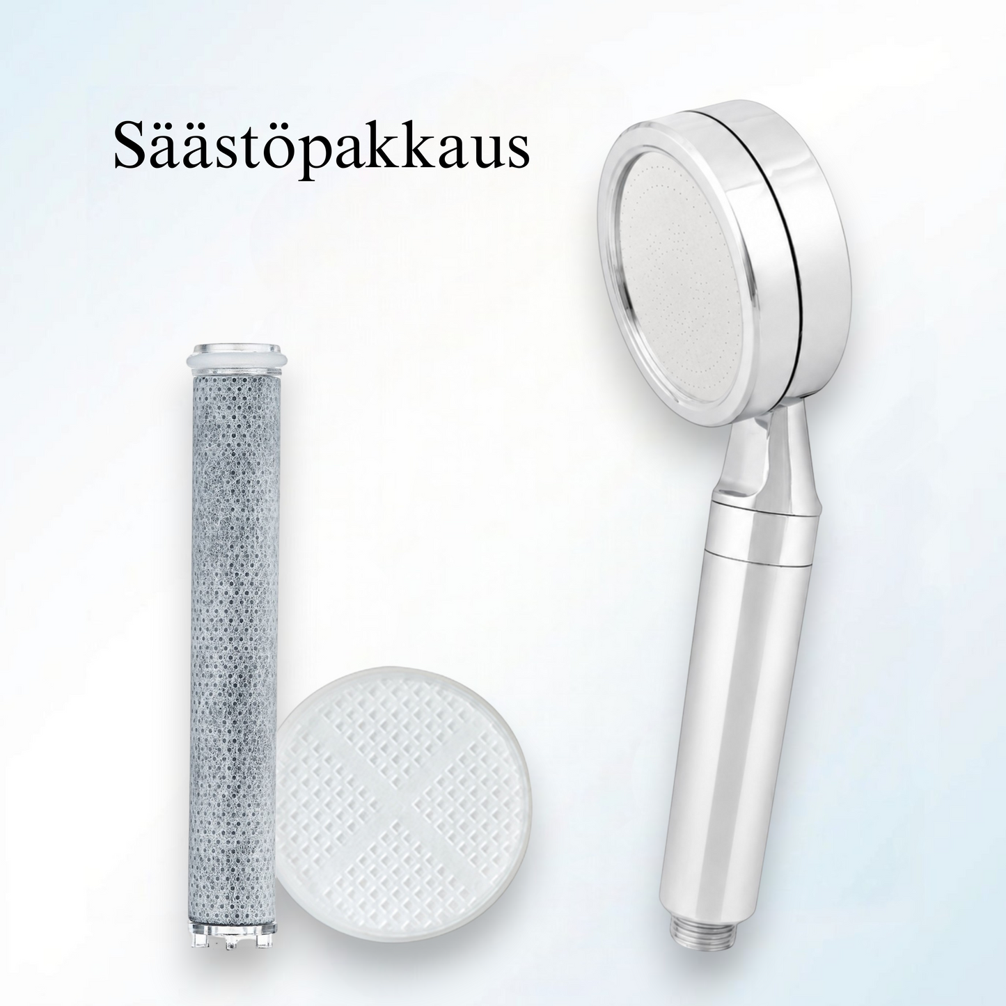 Suihkupääsuodatin + vaihtosuodattimet