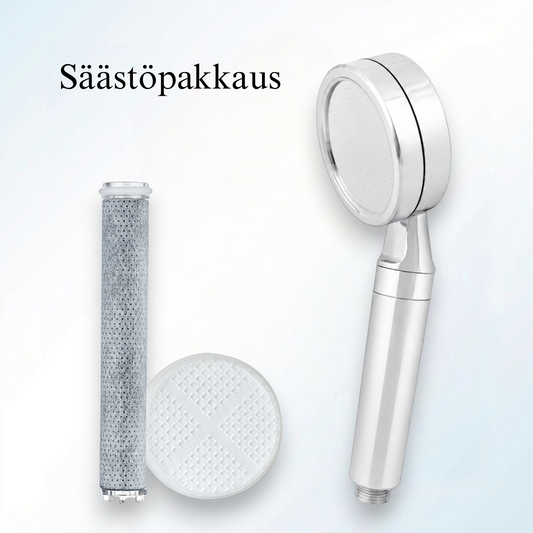 Suihkupääsuodatin + vaihtosuodattimet